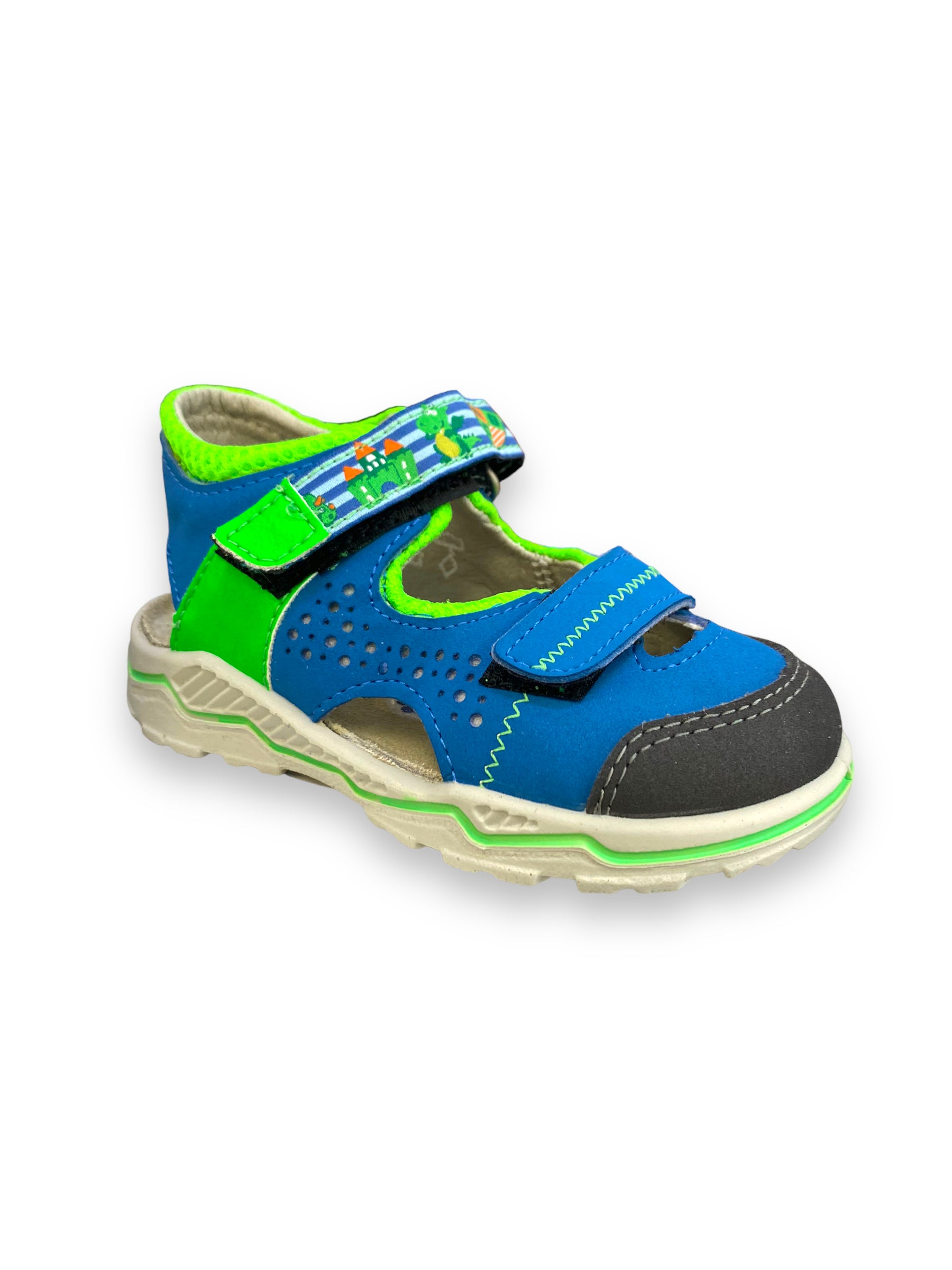 Ricosta - Boys closed toe sandal green/blue - dobby