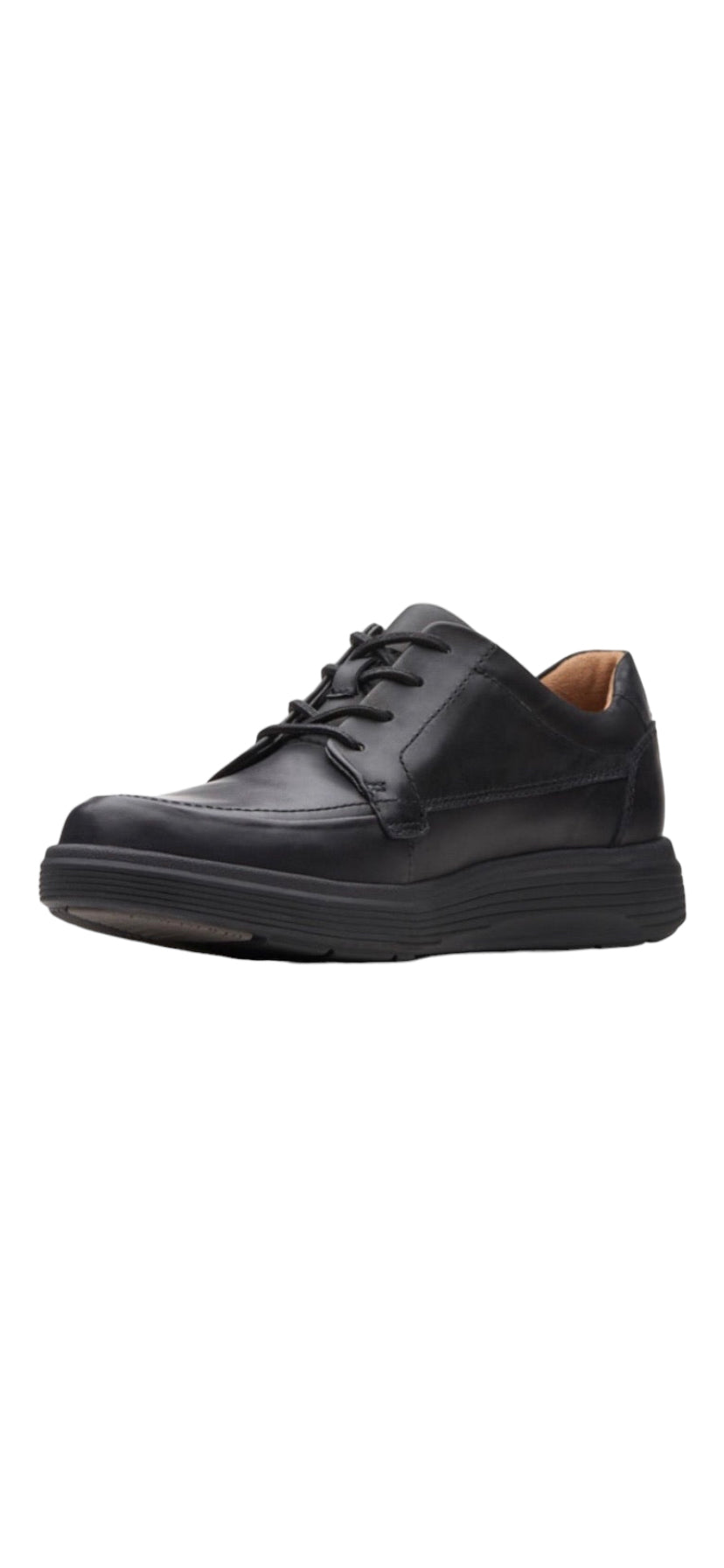 Clarks - Mens black leather shoe - Un Abode Ease