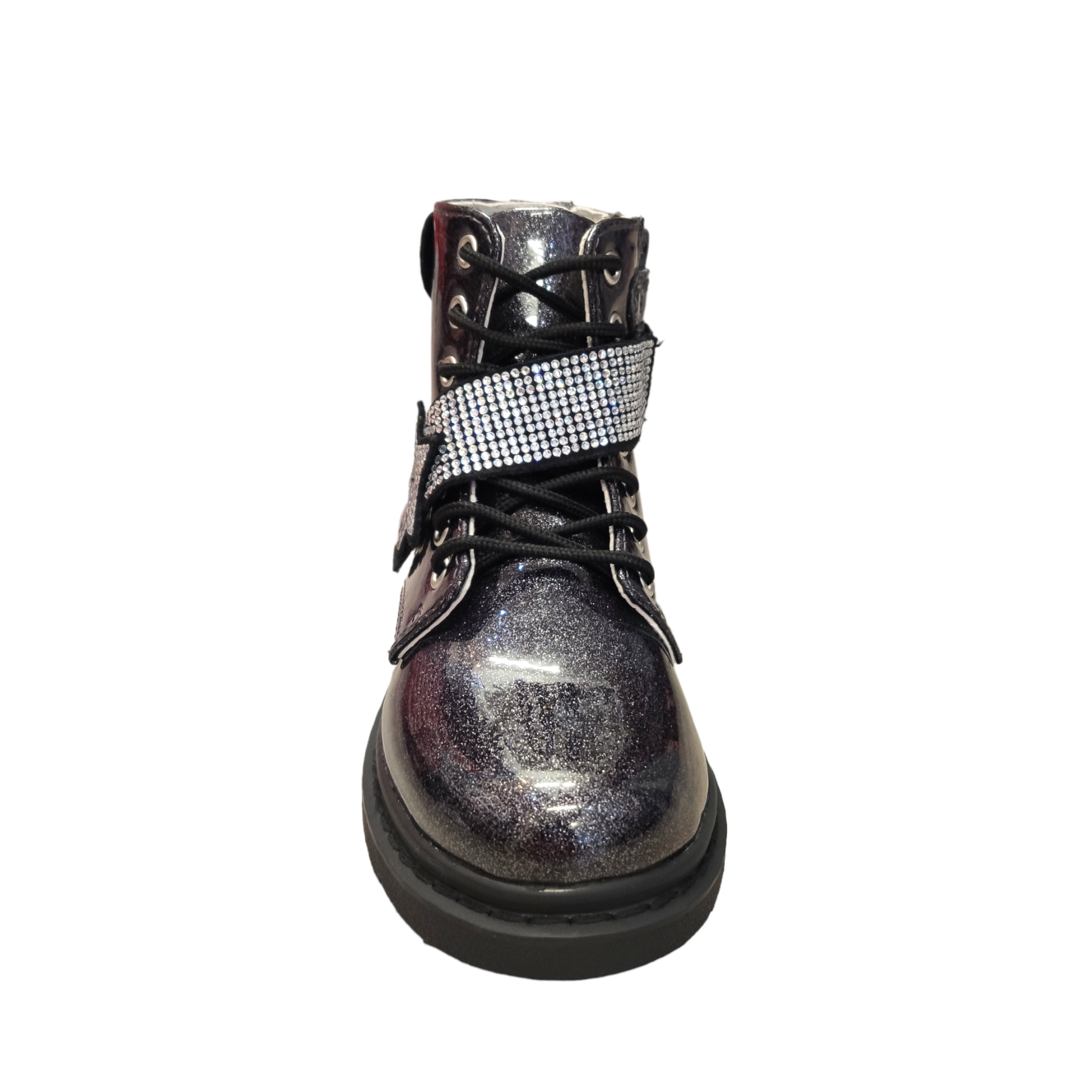 Lelli Kelly - Black Glitter patent boot Stella