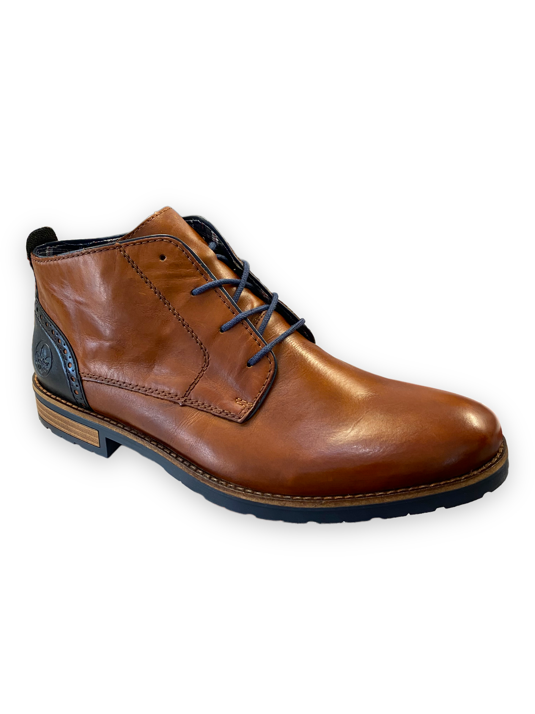Rieker - Mens brown/navy lace boot.