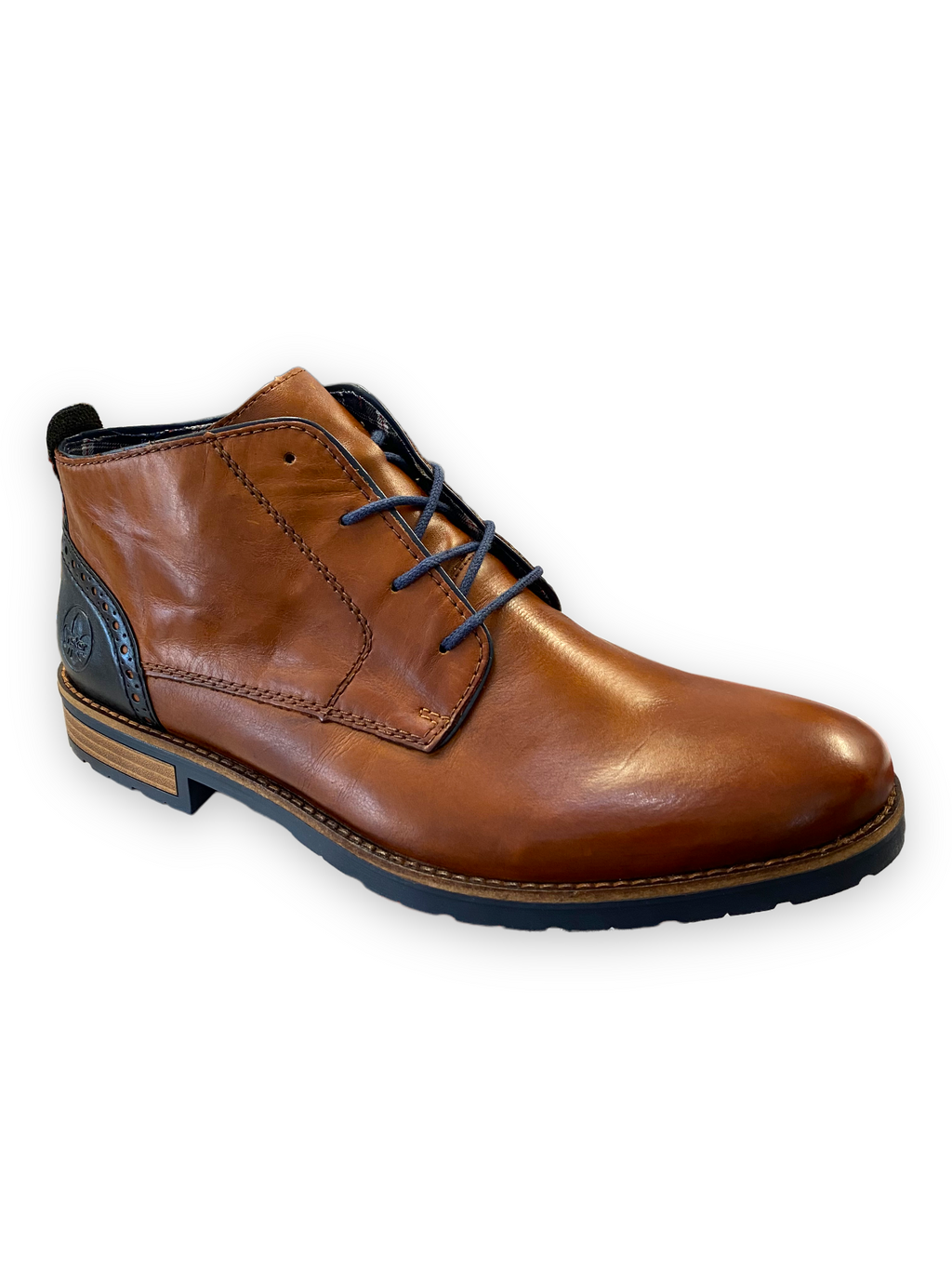 Rieker - Mens brown/navy lace boot.