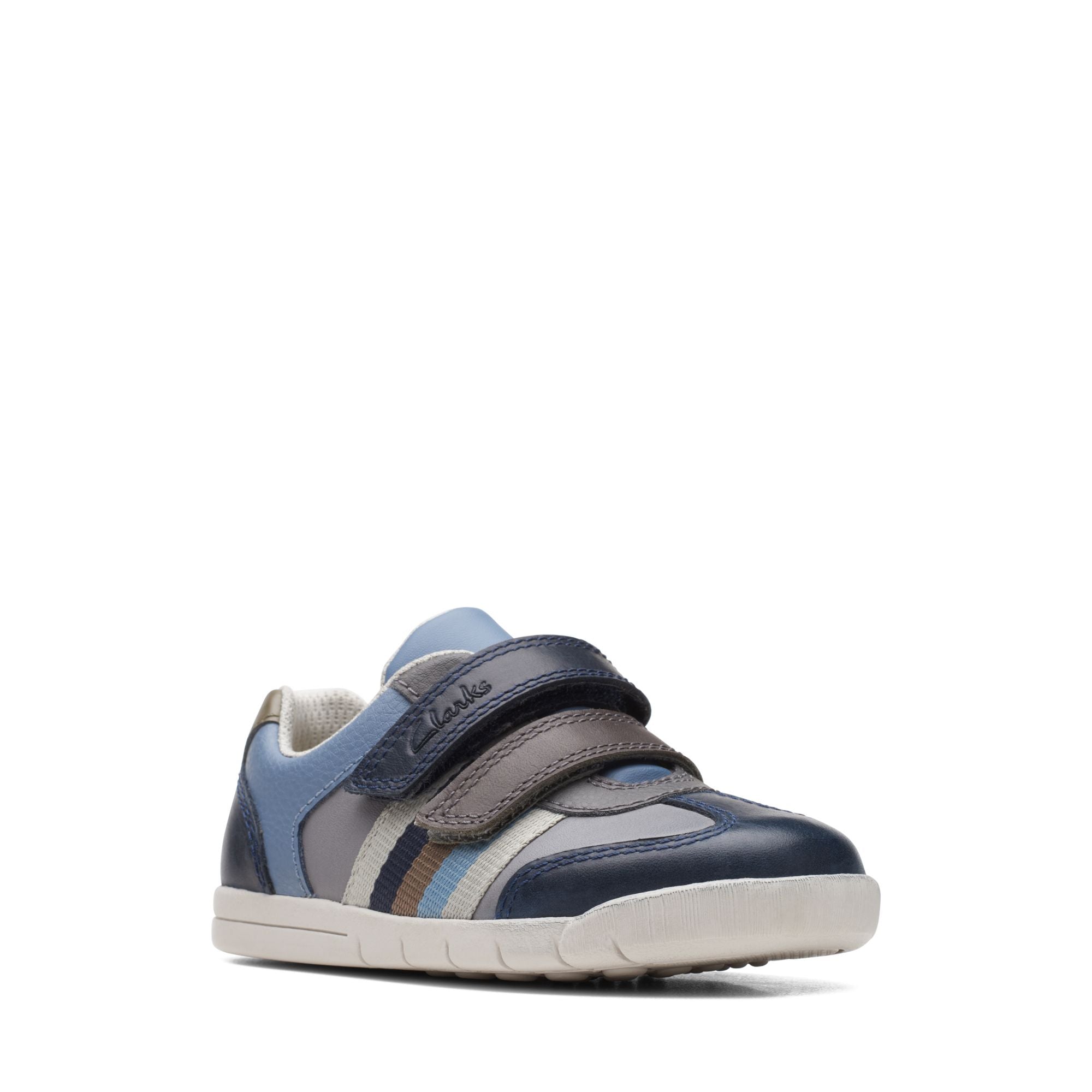 Clarks - Boys navy combi shoe - Den stripe