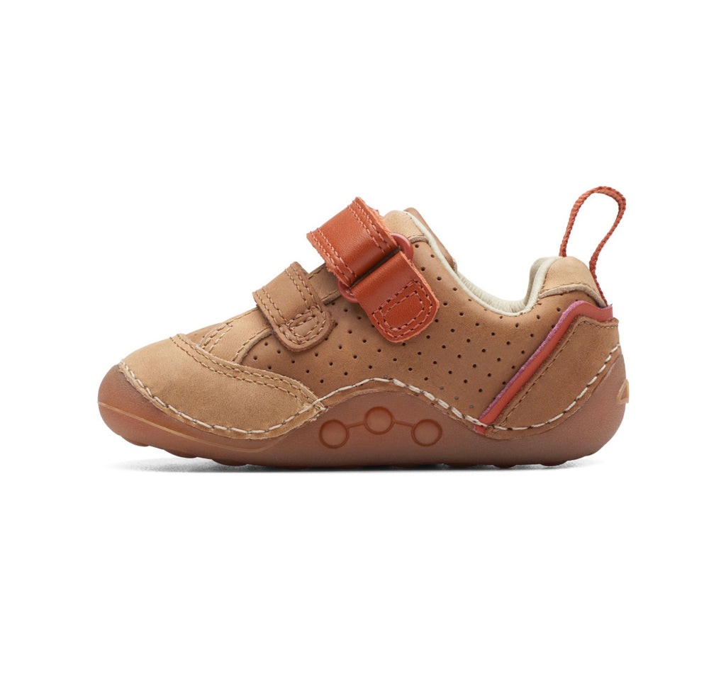 Clarks - Boys tan combi pre-walker - Tiny Sky T
