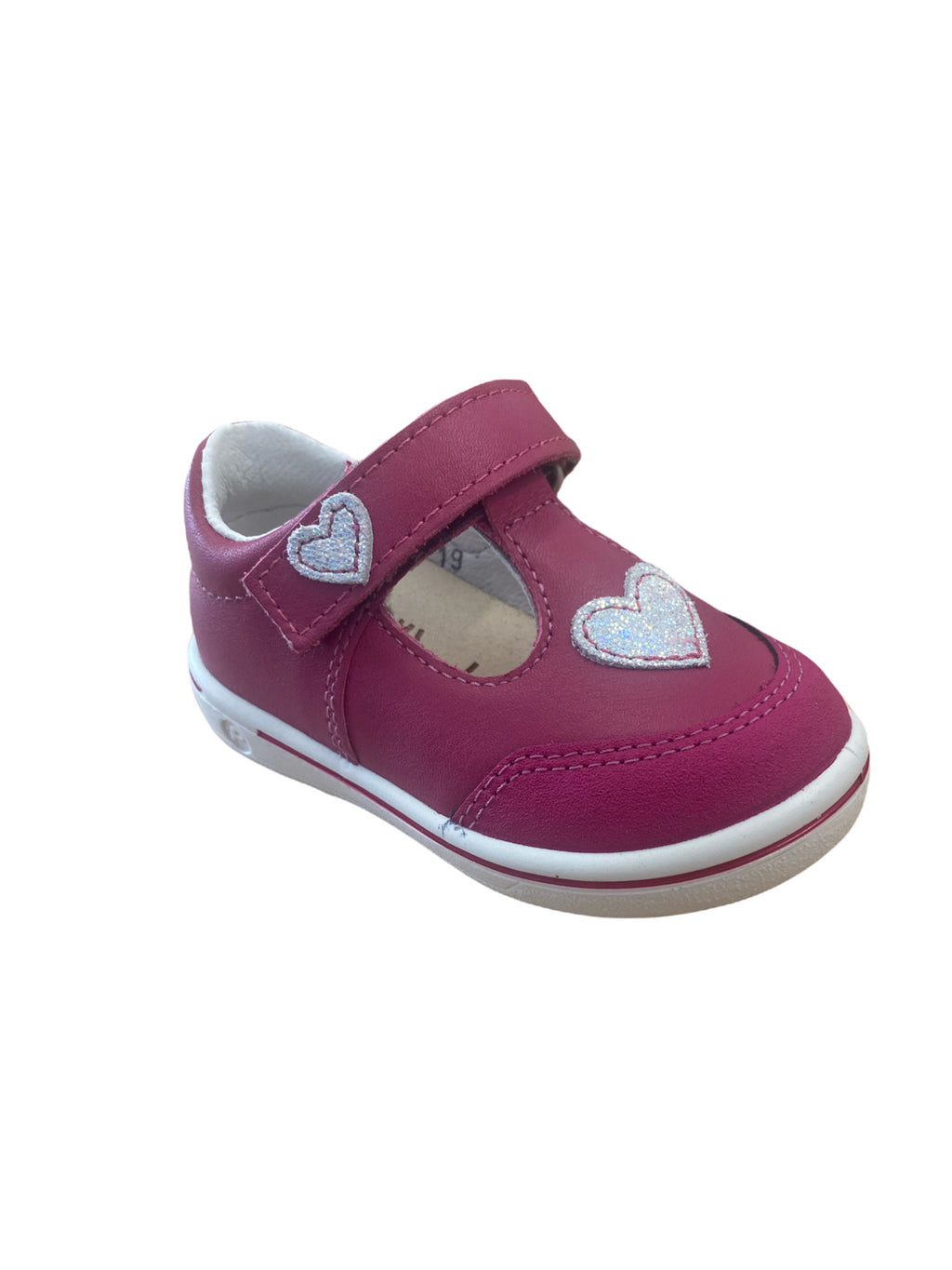 Ricosta- Girls- ODILE- Dark Pink T-Bar Shoe- Swan Detail