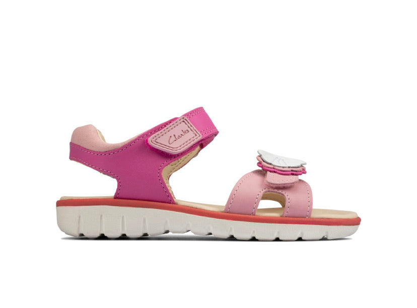 Clarks - Girls Light Pink Shell Sandal - Roam Shell
