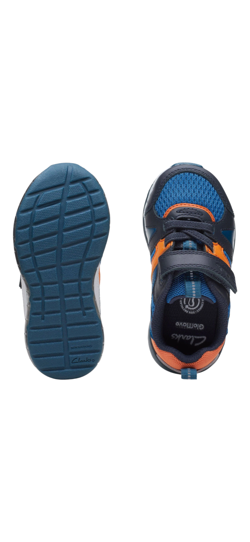 Clarks - Boys blue/orange/navy trainer - Spark flash T