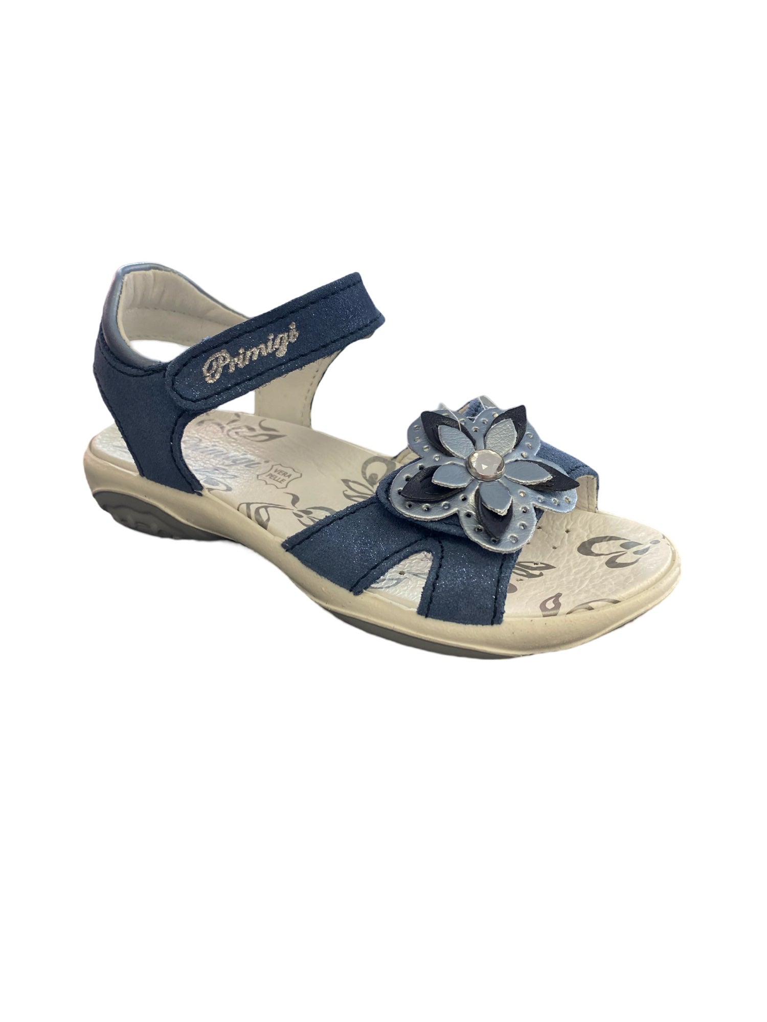Primigi - Girls Demin Blue Sandel with Sparkle- Flower
