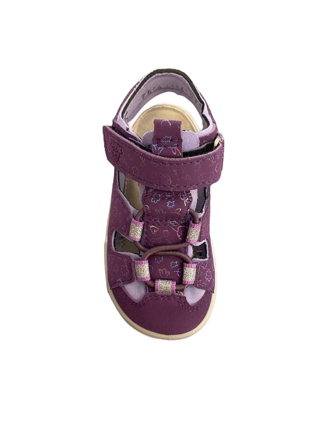 Ricosta- Girls-GERY- Purple-Flower Closed Toe Sandal