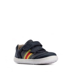 Clarks - Boys Navy Leather Shoe - Flash Beau T