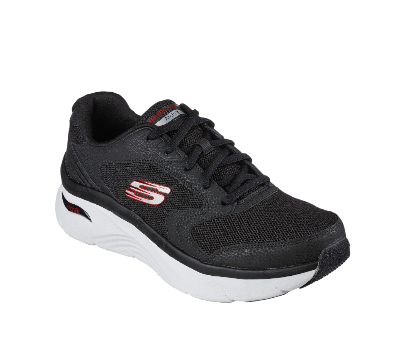 Skechers - Mens black/red arch fit runner - Junction