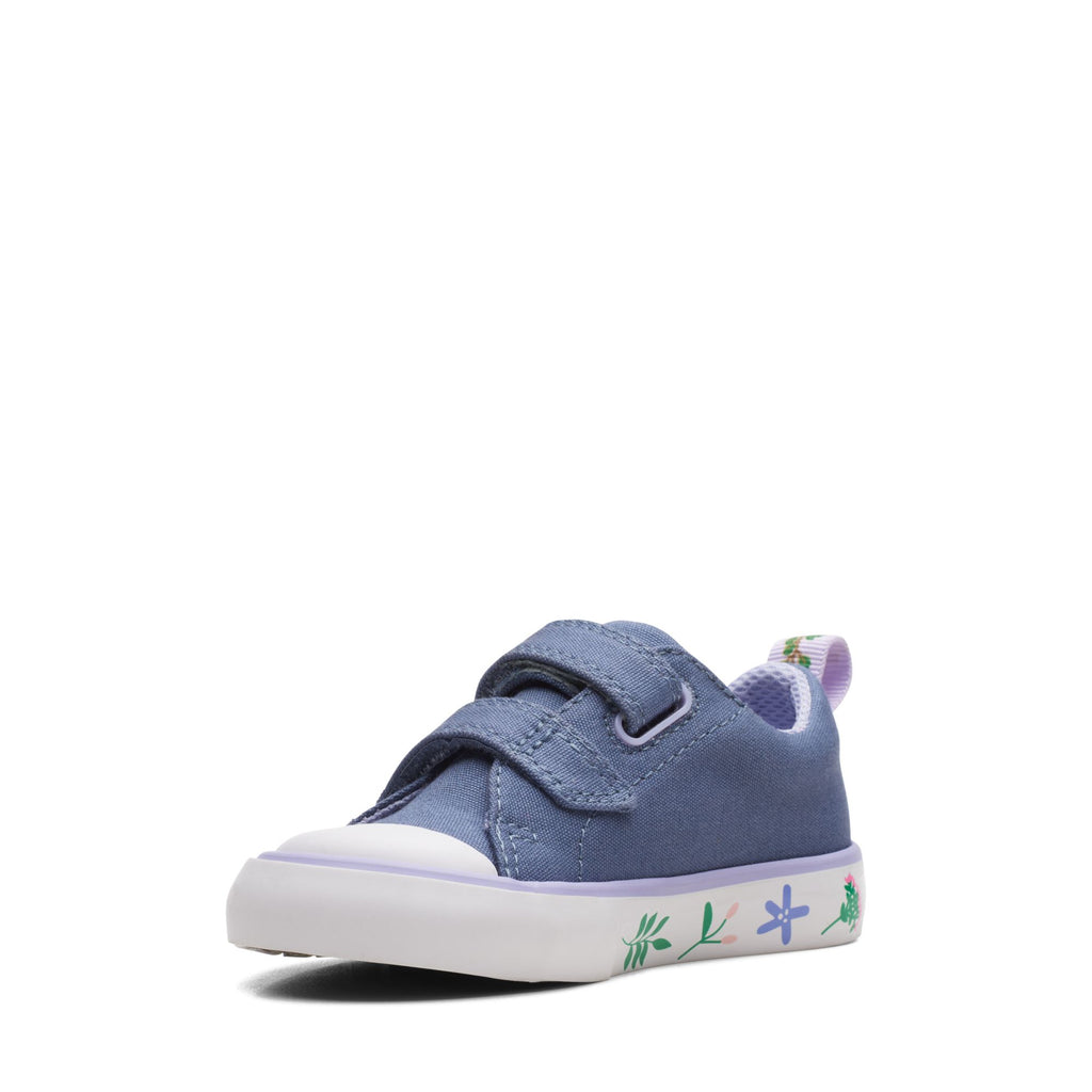 Clarks - Girls denim canvas shoe - Foxing Lo T