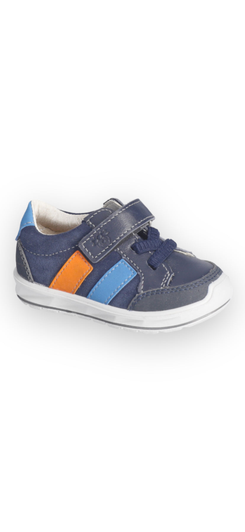 Ricosta - Boys navy, orange/blue stripe shoe - JACI
