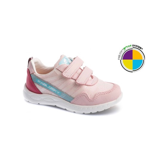 Pablosky - Girls Pink Trainer with Velcro straps - 296570