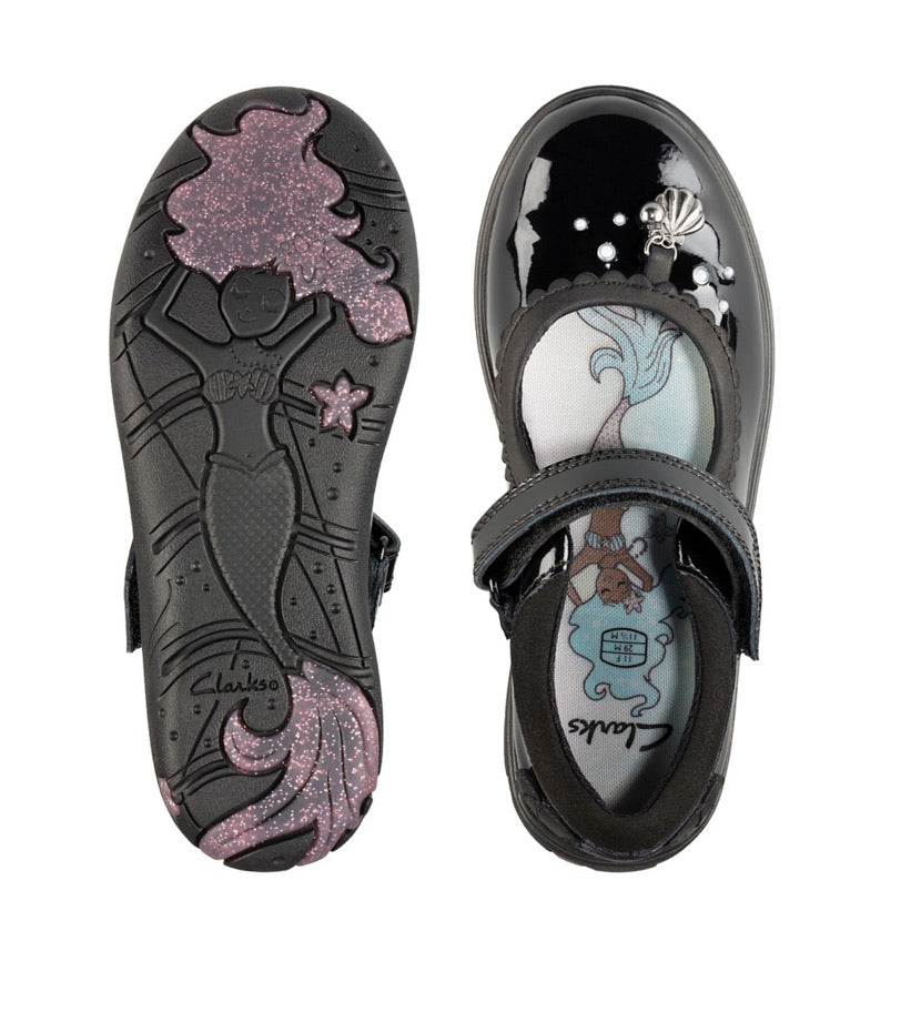 Clarks - Girls Sea Shimmer Patent Shoes