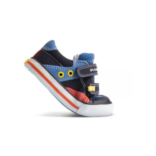 Pablosky - Boys Navy/Red Leather insole Trainer - 971520