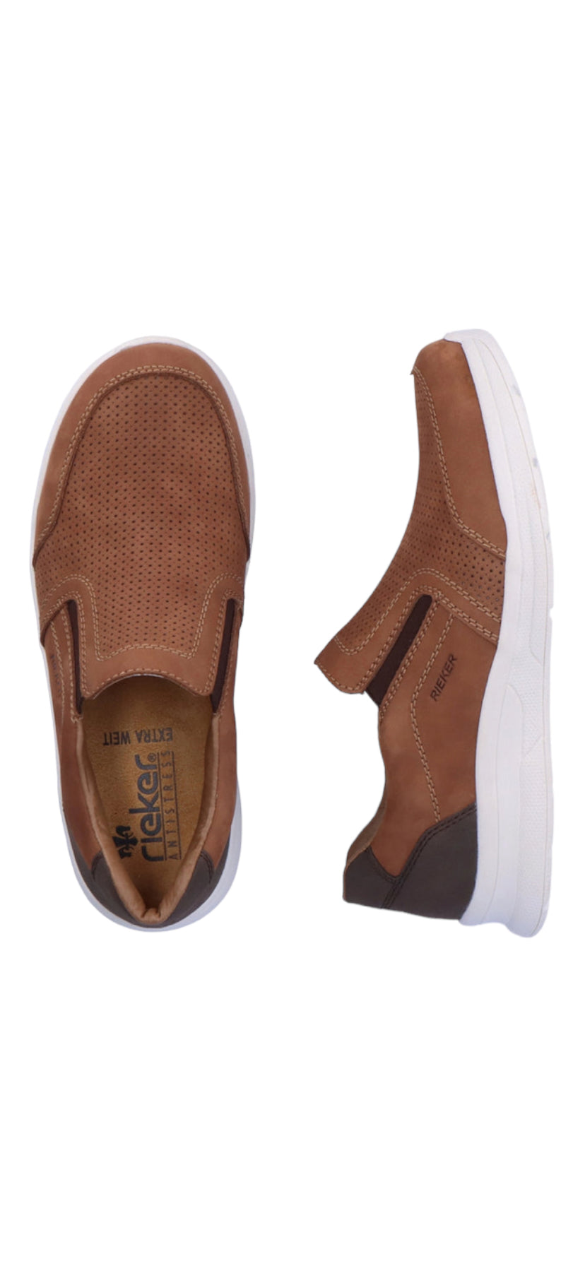 Rieker - Mens tan slip-on shoe - 14853-24