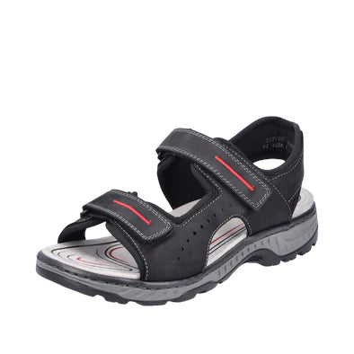 Rieker - Black mens sandal - 21760-00
