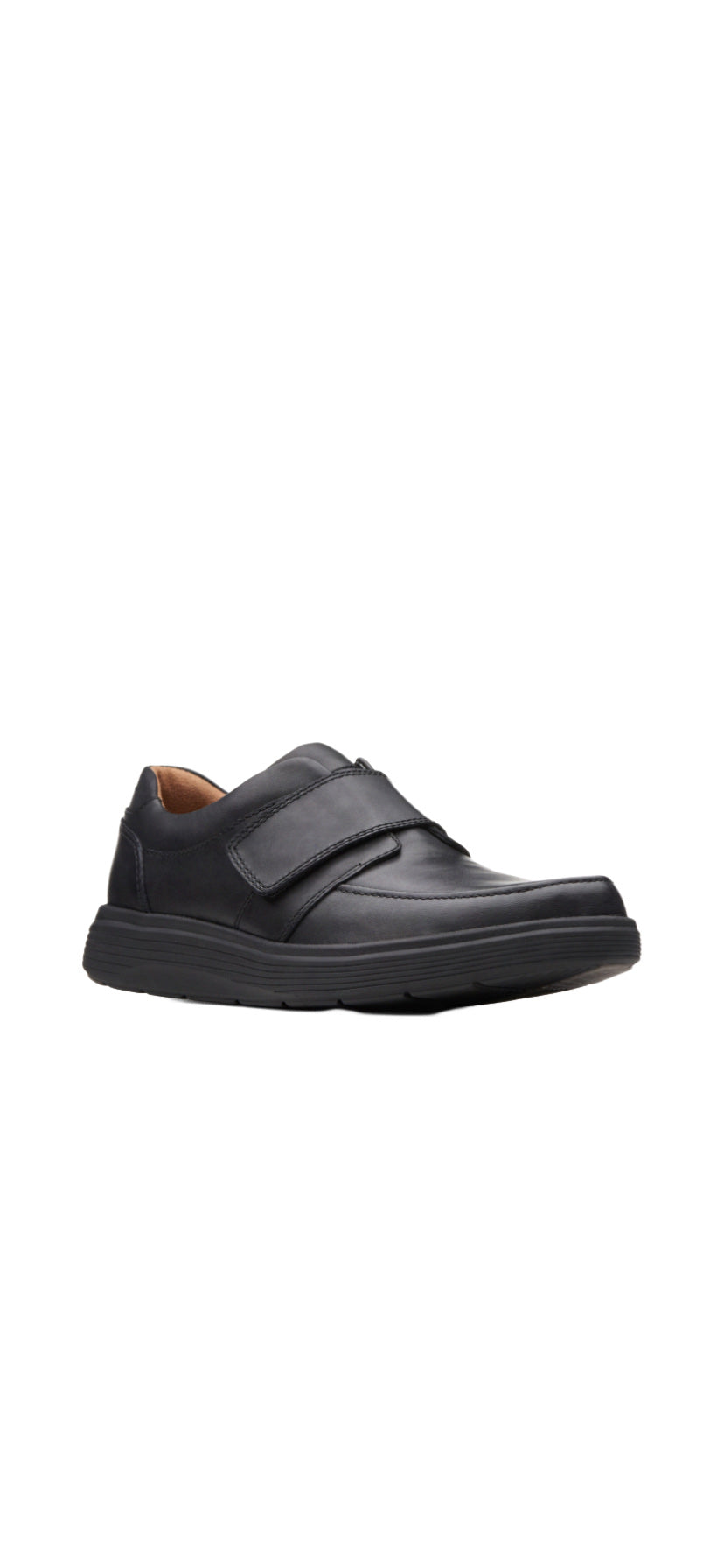 Clarks - Men’s black leather shoe - Un Abode strap