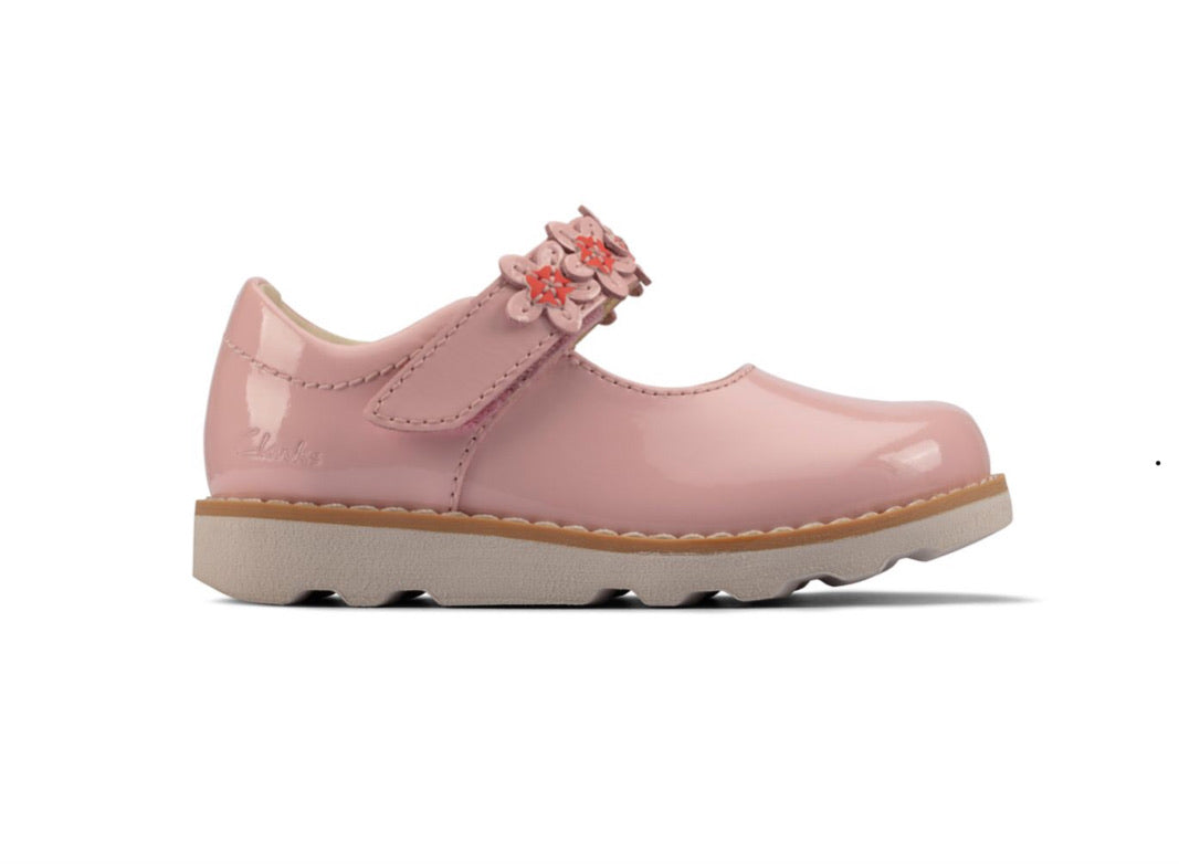 Clarks - Girls light pink leather shoe - Crown Petal