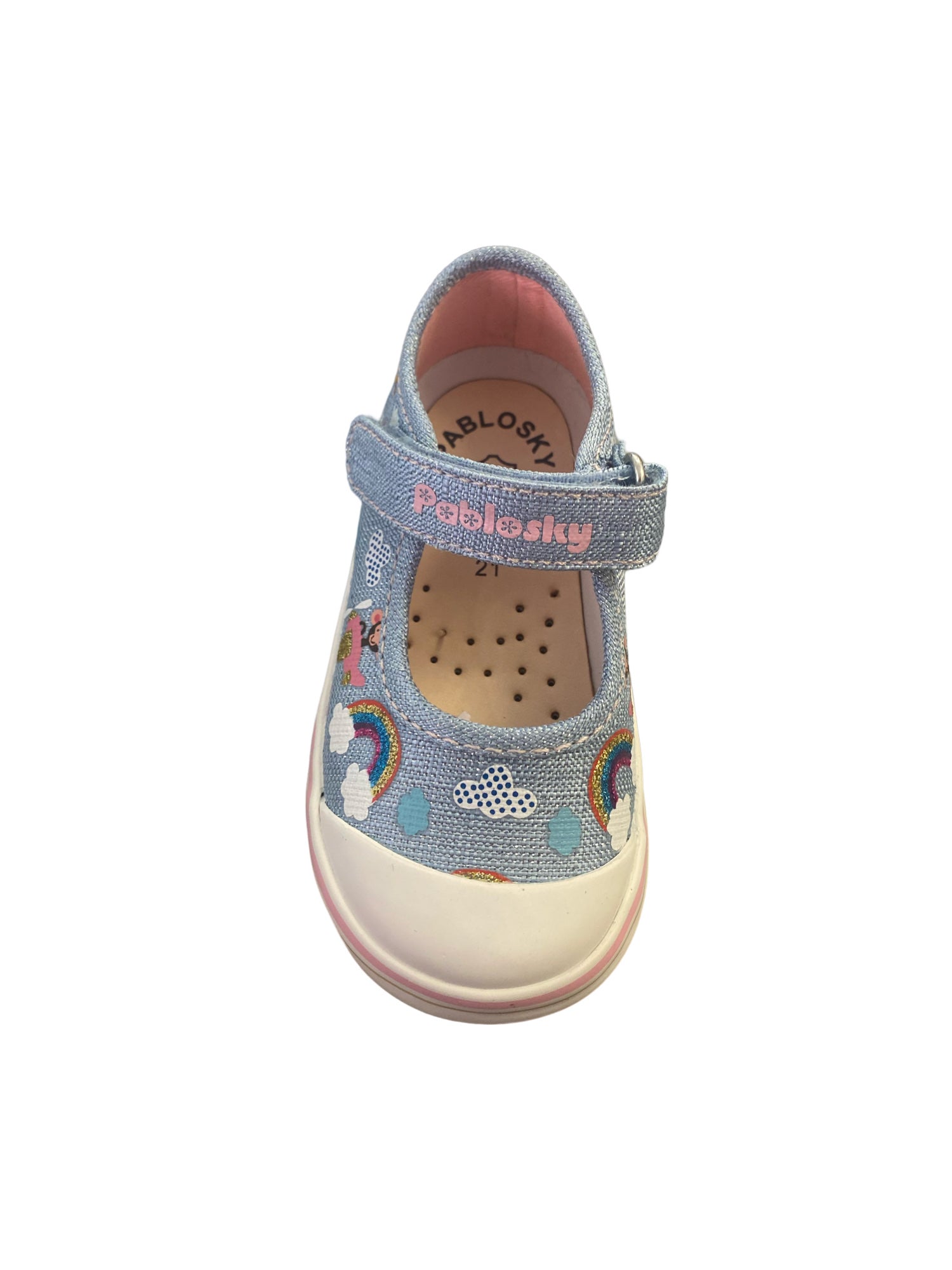 Pablosky- Girls - Blue Canvas Shoe - Velcro Strap