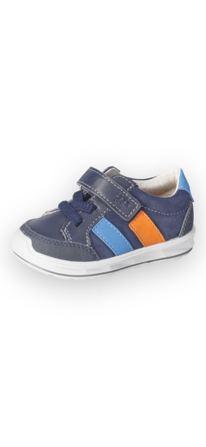Ricosta - Boys navy, orange/blue stripe shoe - JACI