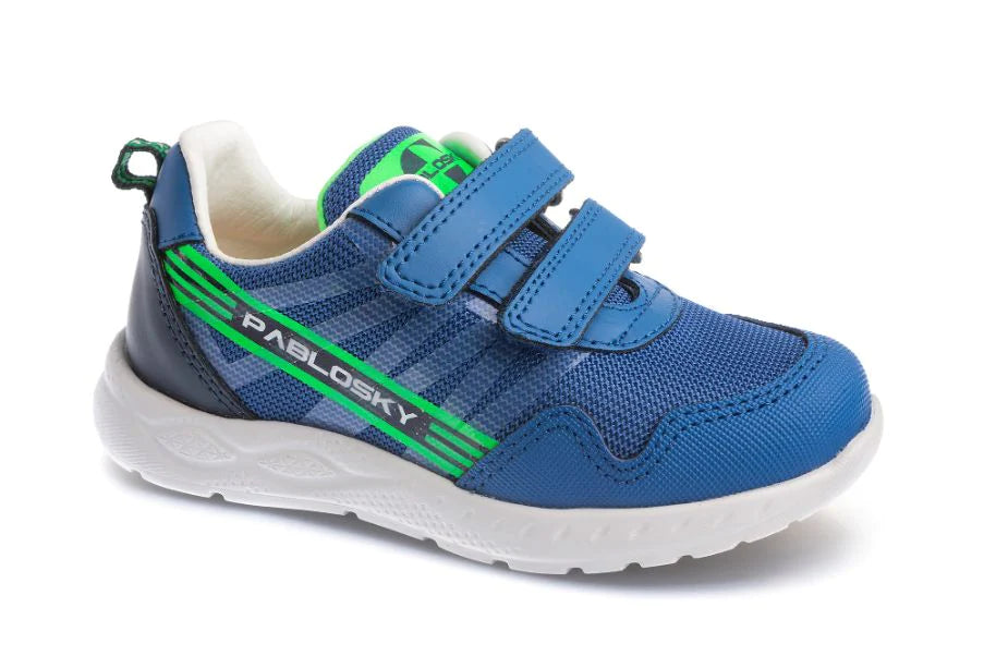 Pablosky - Boys Blue/Green runner with Velcro straps - 296440