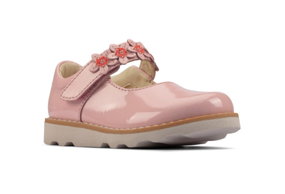Clarks - Girls light pink leather shoe - Crown Petal