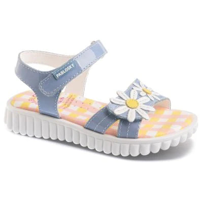 Pablosky- Girls light blue daisy sandal - 418749