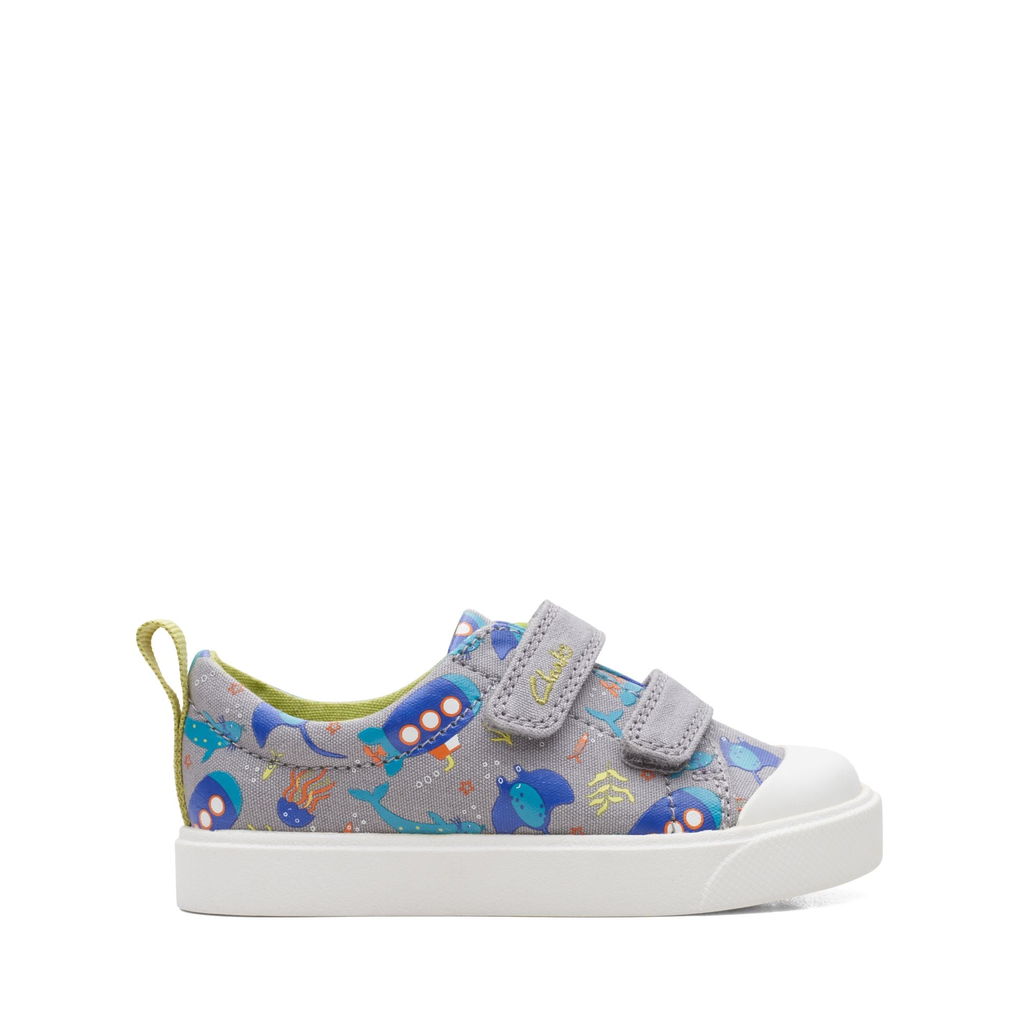 Clarks - Boys grey canvas shoe - City Bright T