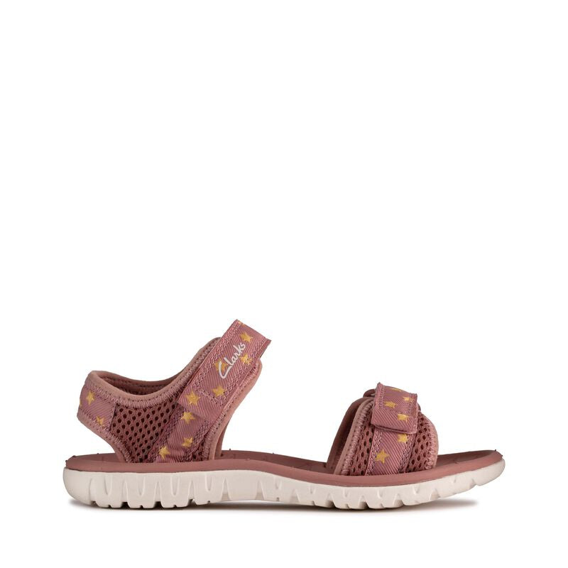 Clarks - Girls dusty pink star sandal - Surfing tide