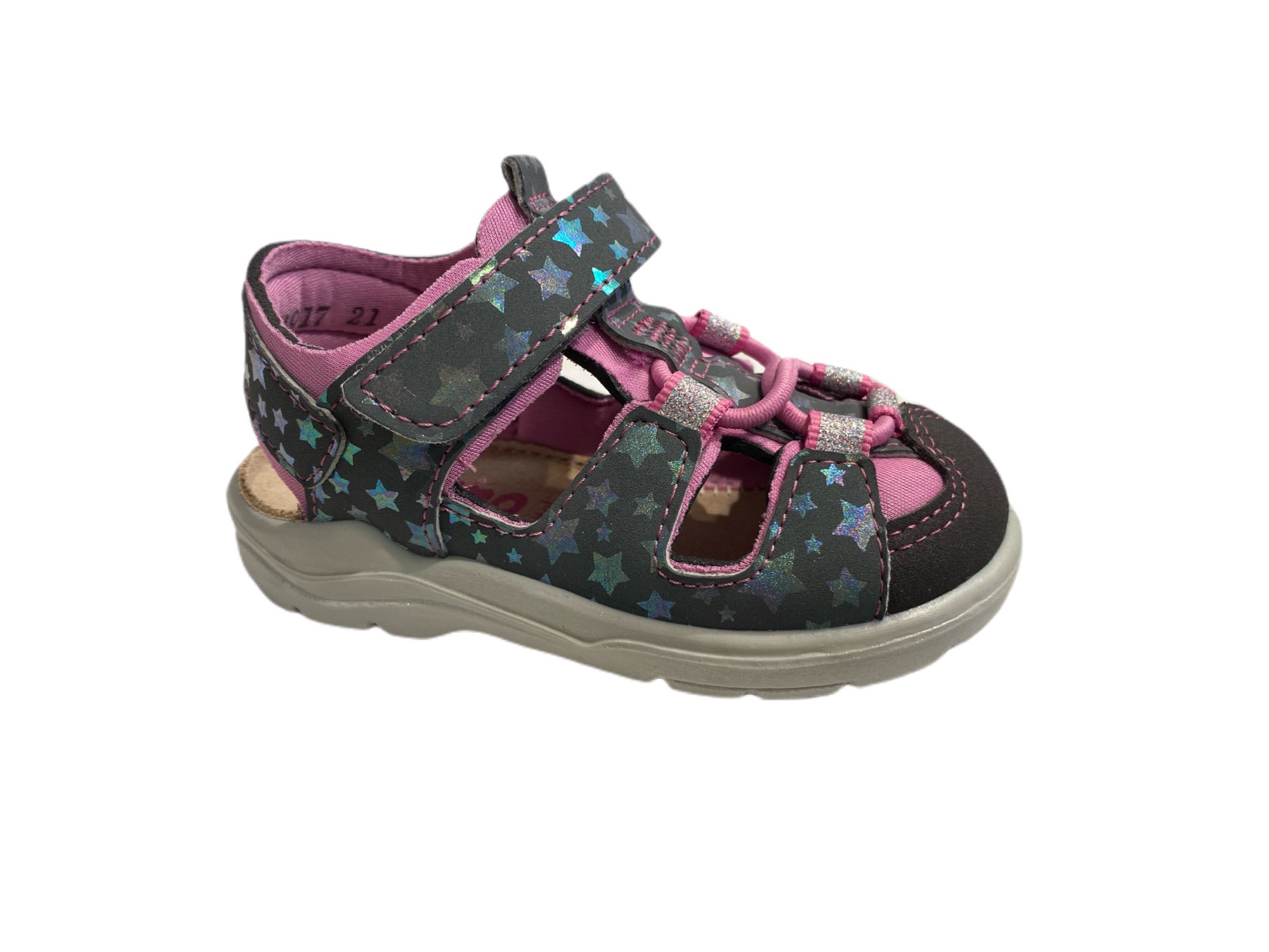Ricosta - Girls Gery Grey Star Closed Toe Sandal