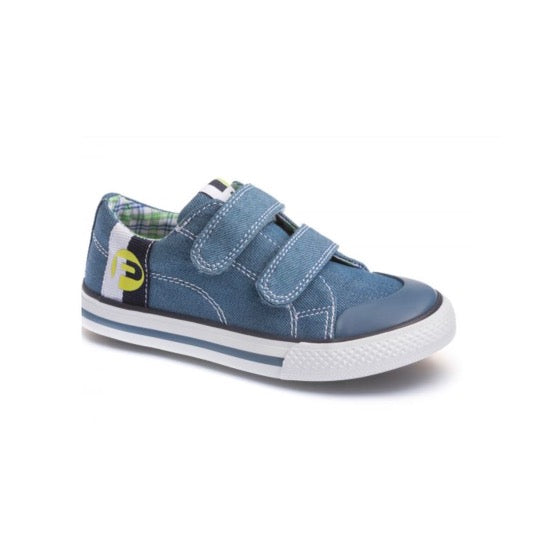 Pablosky- Boys Light Blue Denim Trainer with Velcro straps - 972410