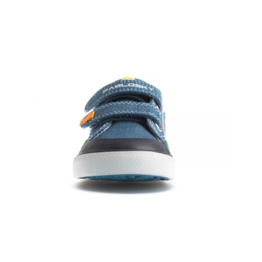Pablosky - Boys Denim Green Leather insole Trainer - 971510