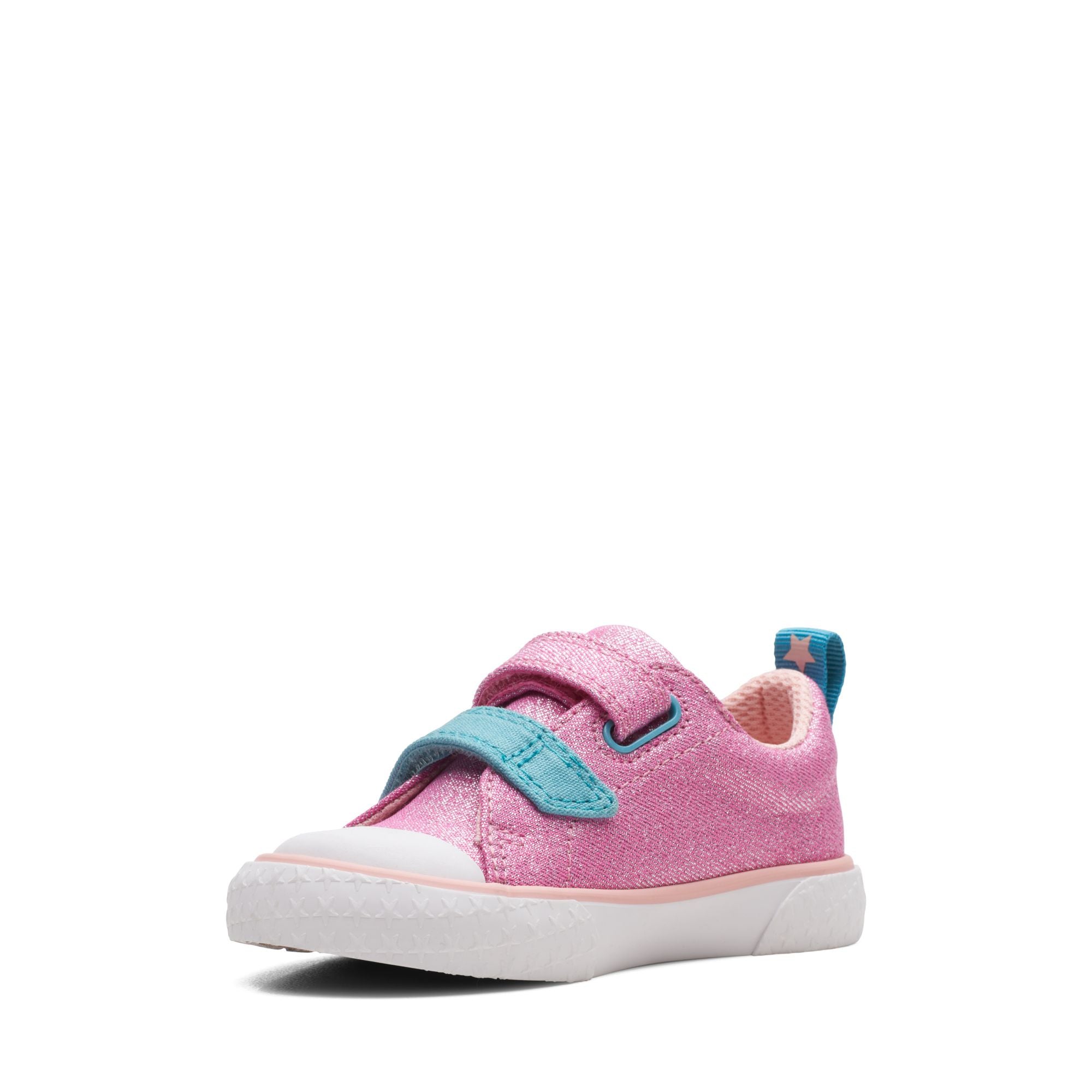 Clarks - Girls pink unicorn canvas shoe - Foxing Play