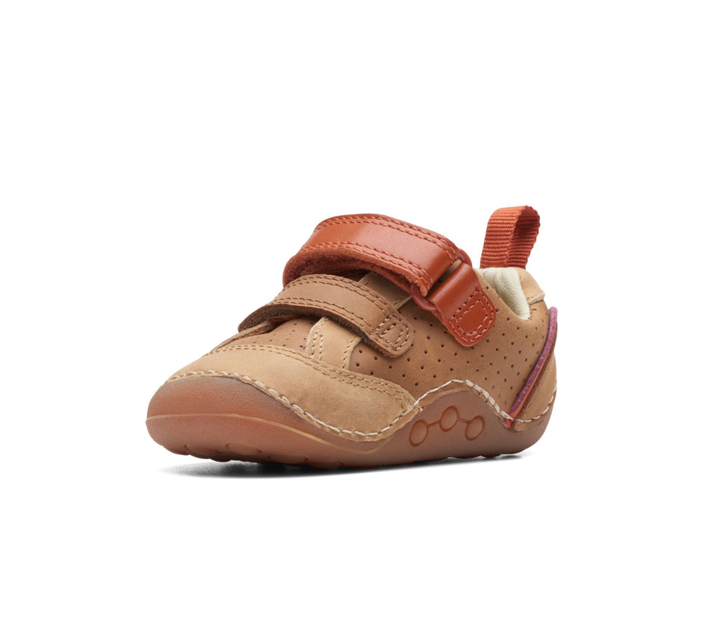 Clarks - Boys tan combi pre-walker - Tiny Sky T