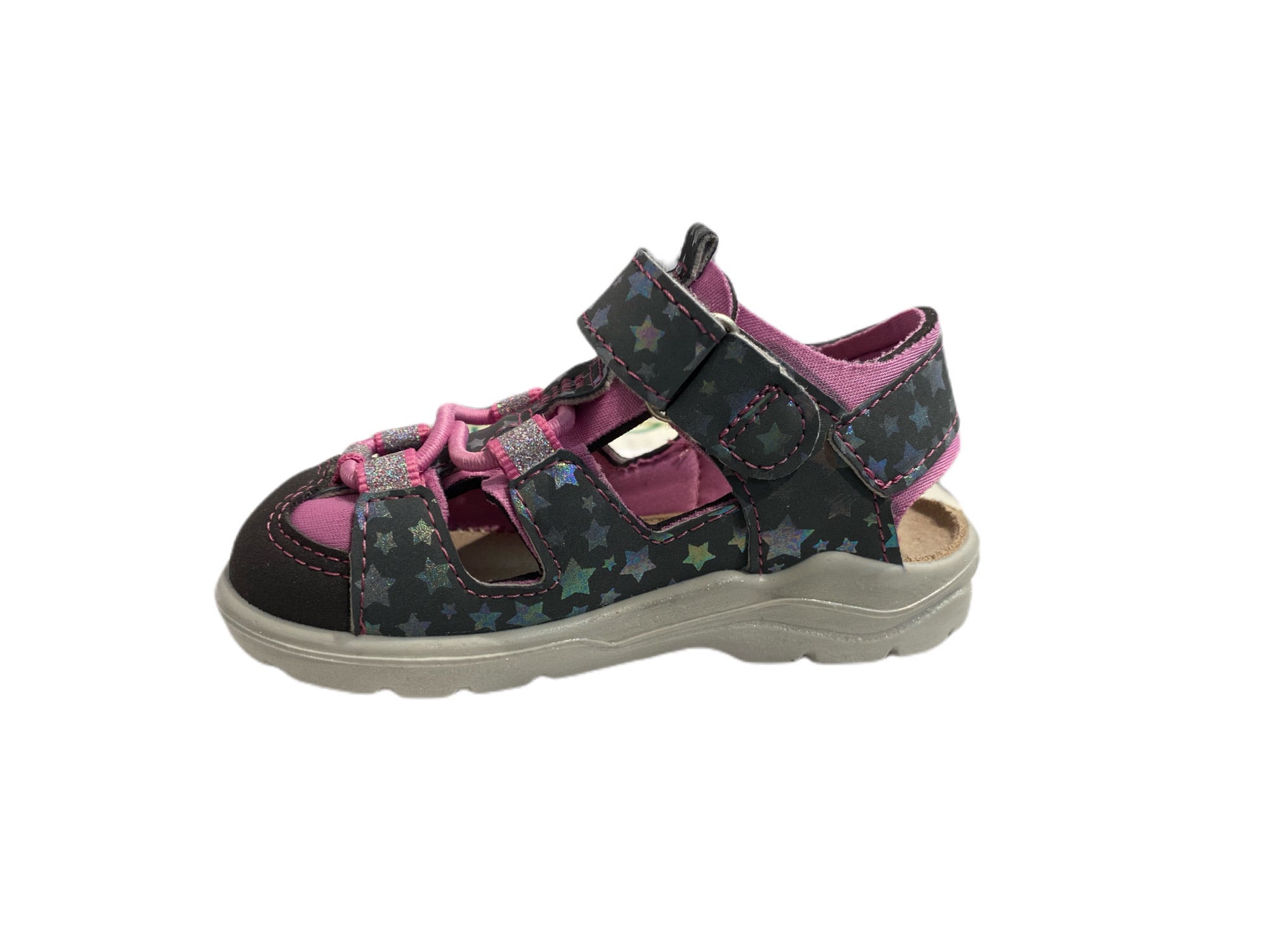 Ricosta - Girls Gery Grey Star Closed Toe Sandal
