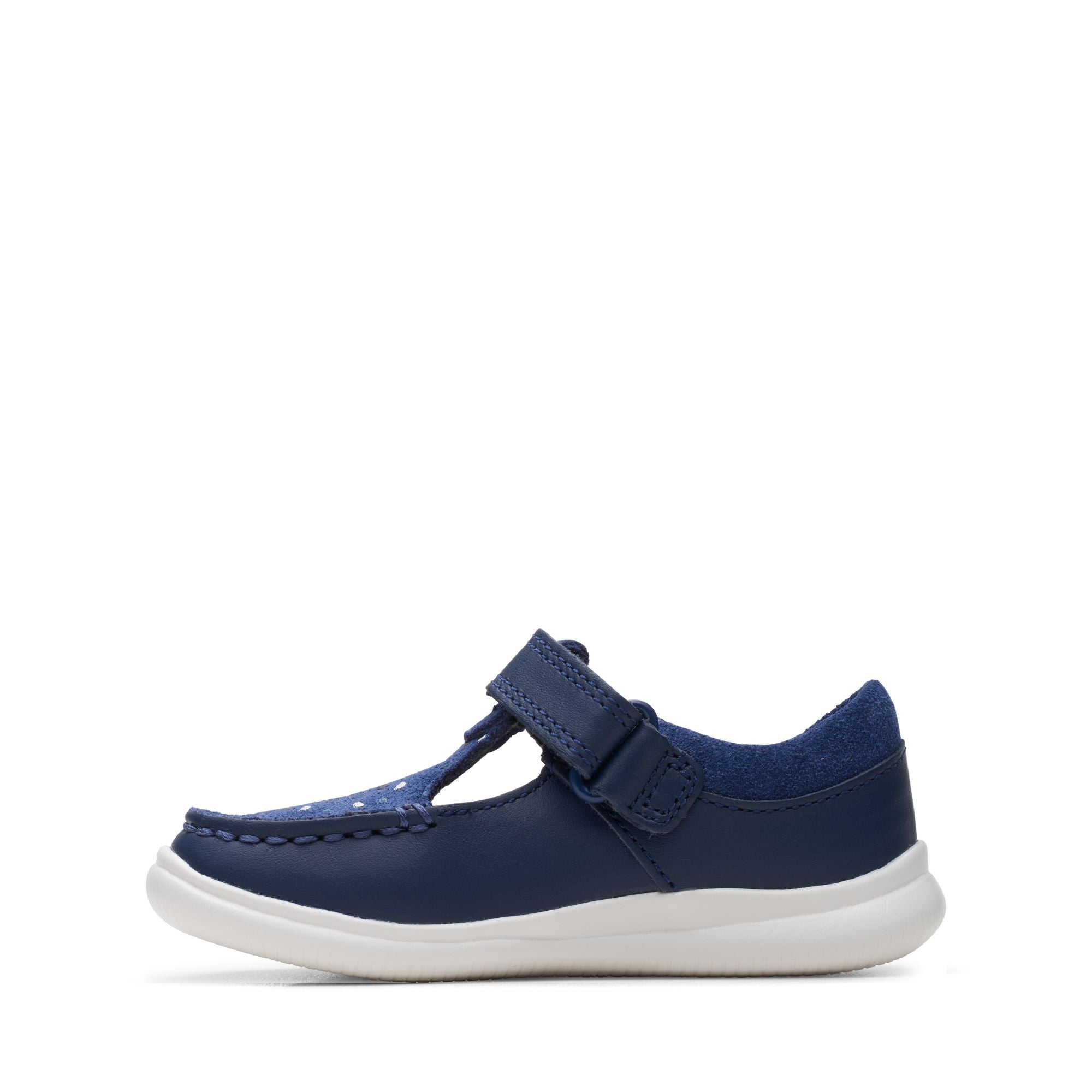 Clarks - Girls dark blue leather shoe - Crest Moc T