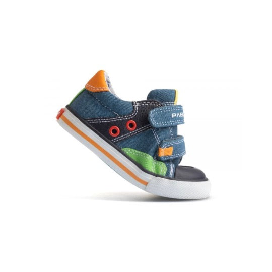 Pablosky - Boys Denim Green Leather insole Trainer - 971510