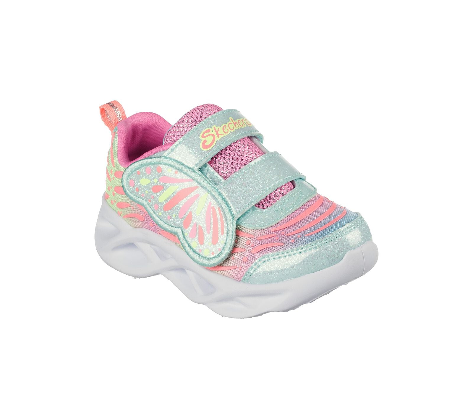 Skechers - Girls light-up mint/pink runner - Wingin’ it