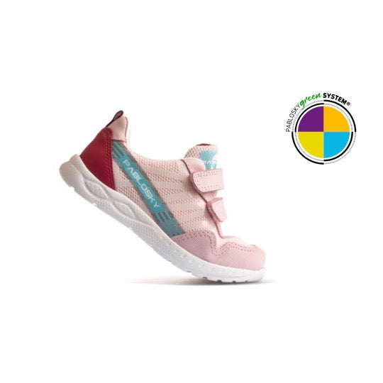 Pablosky - Girls Pink Trainer with Velcro straps - 296570