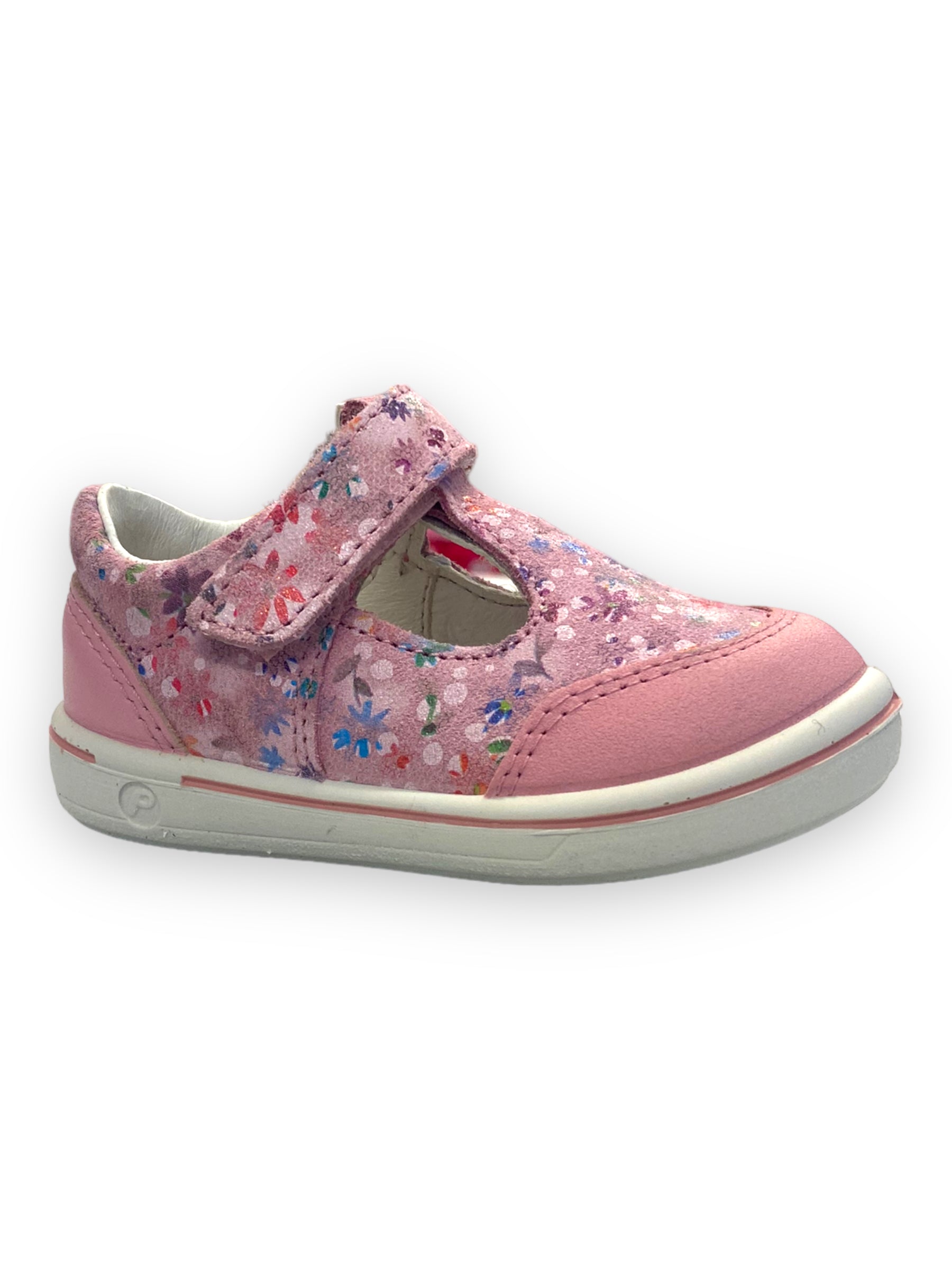 Ricosta - Girls pink, flower pattern shoe - Winnie blush