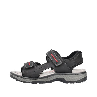 Rieker - Black mens sandal - 21760-00