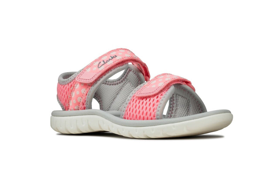 Clarks - Girls pink combi sandal - Surfing Tide