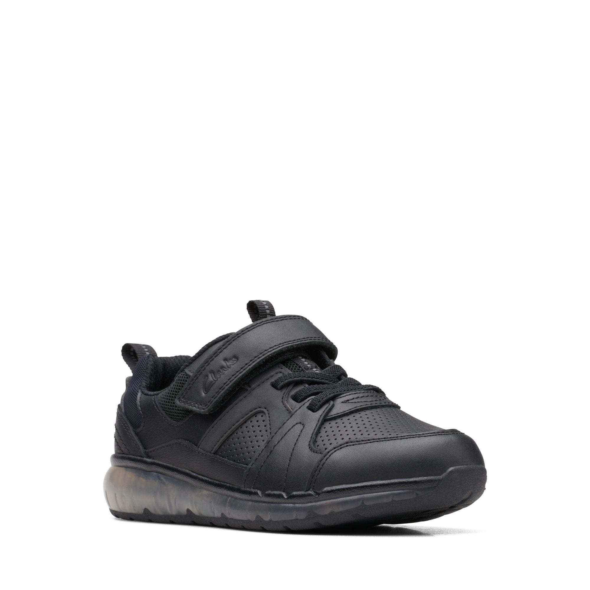 Clarks - Lightup Black School Shoes - SparkBeam0