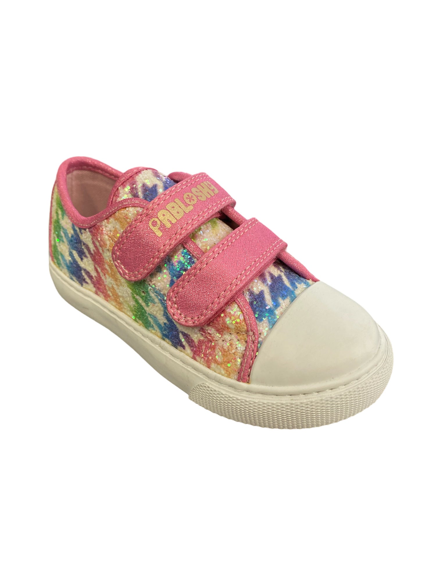 Pablosky - Girls - Multi-Colour Glitter Velcro Canvas Shoe