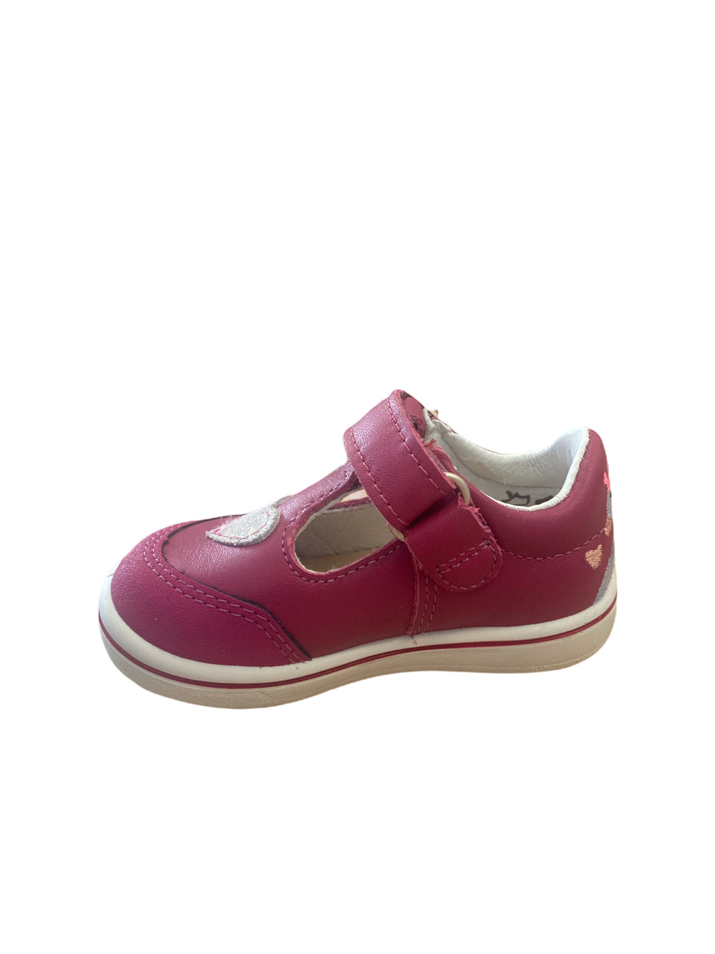 Ricosta- Girls- ODILE- Dark Pink T-Bar Shoe- Swan Detail