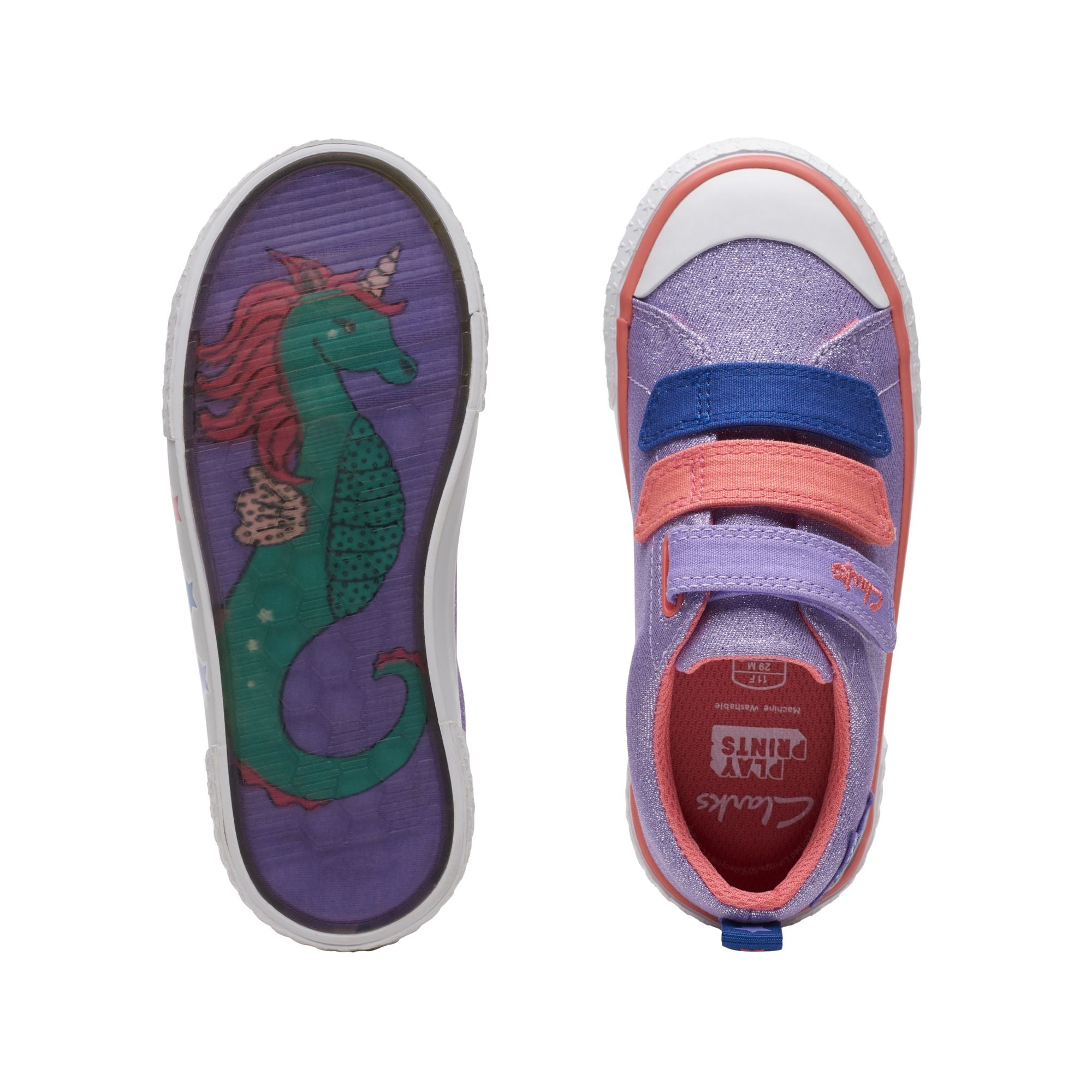 Clarks - Girls purple canvas shoe - Foxing play K