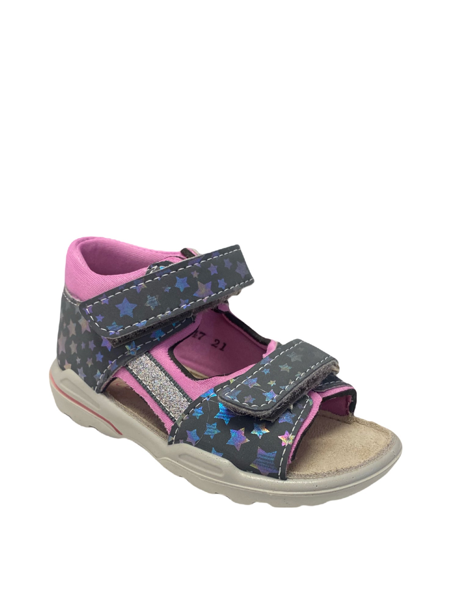 Ricosta-Girls- KAIA Grey Star Open Toe Sandal