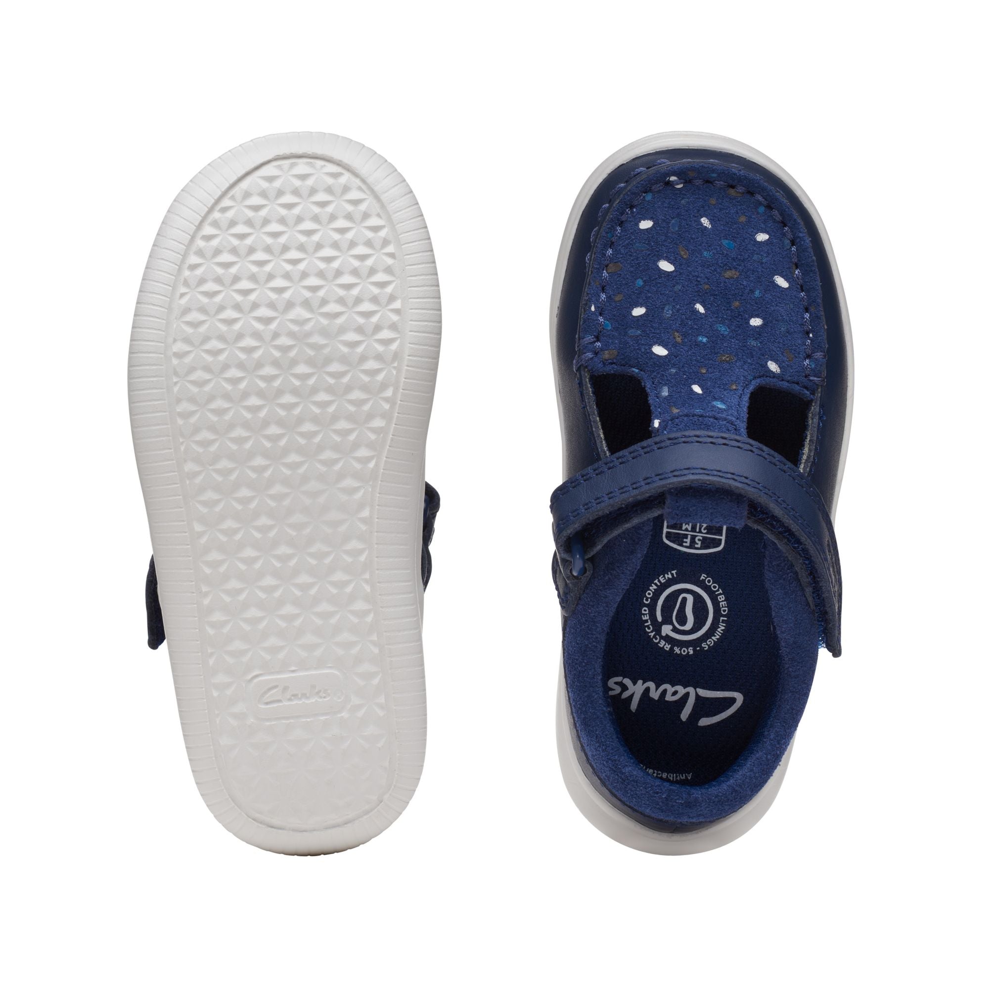 Clarks - Girls dark blue leather shoe - Crest Moc T