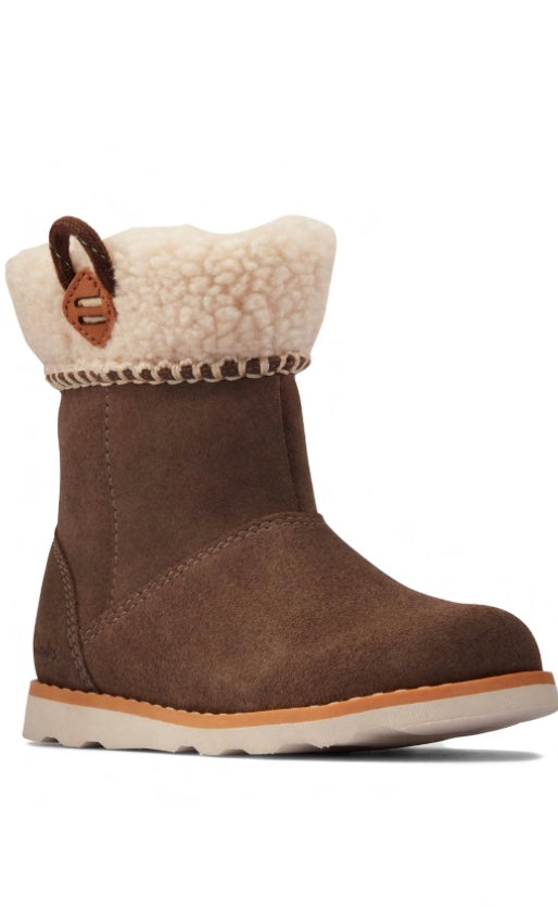Clarks - Girls Walnut Boot - Crown loop T
